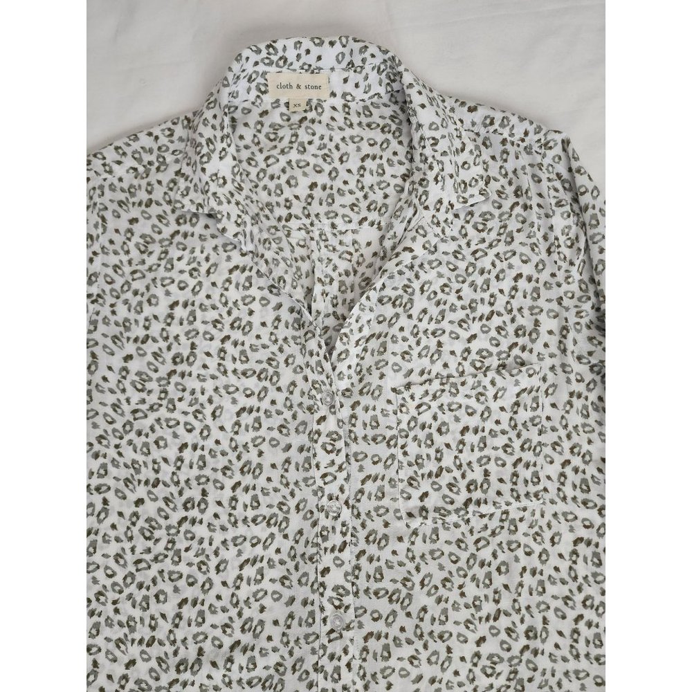 Cloth & Stone By Anthropologie Women's Leopard Print Long Sleeve Shirt Size XS - Picture 7 of 14
